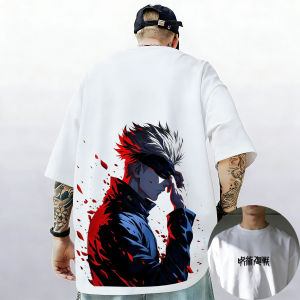 Bandai | Gojo Satoru Jujutsu Kaisen Print Short Sleeves T-shirt Cotton Kid Clothes Funny Round Neck Harajuku Y2K New Arrival Tee Tops