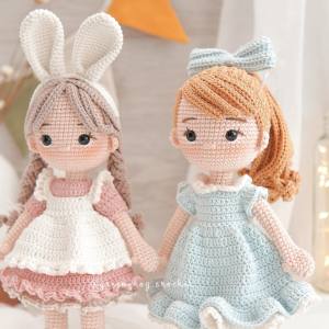 Búp bê Nina len móc 30cm – Quà tặng handmade dễ thương cho bé gái 100% sợi cotton - Ami House