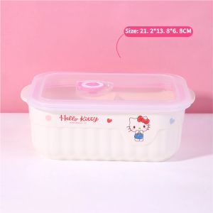 WUHE Hello Kitty Kids Melamine Bowls Plate Cartoon Girl Tableware Set BPA-Free Unbreakable Dinnerware Dishwasher Safe