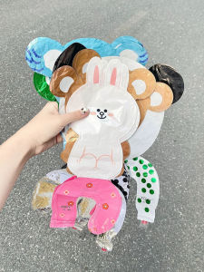 Xiaohongshu Same Style Cartoon Wrist Balloon Cute Little White Rabbit Aluminum Film Bracelet Kids Birthday Decoration Stall Balloon