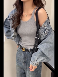 YIFAFA 【BUY 1 TAKE 1】 Sleeveless Tank Top New Slim Fit Solid Color Camisole Vest And Spicy Girl With Chest Cushion Thin And Breathable,Camisole For Women Delivery 2-3 Days