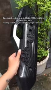 Ốp pô/ Che pô xe Airblade 125i 150i 160i màu cacbon bóng đời 2023 đến 2025 phụ kiện gắn ngoài xe.