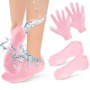 Ineoo 1 cặp Silicone tất giữ ẩm Gel tẩy tế bào chết gót chân vớ Callus nứt tẩy da chết bảo vệ giảm đau chăm sóc chân