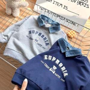 Childrens Hoodie Spring Autumn New Style Boy Baby Print Cartoon Double Collar Fashion Thin Overhead Cotton Casual Wear