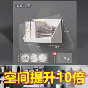 Bathroom Wall Mounted Storage Rack Kitchen Bathroom Countertop Ins Wall Mounted Shelf Mirror Cabinet Storage Hanging Diagonal Mouth Back Glue
