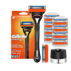 Gillette | Gillette Razor Fusion 5 Mens Manual Shaving Safety Razor With Replacement Blades Refills 5 Layer Blade