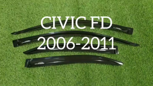 กันสาด FD คิ้วกันสาด กันลม ทรงเรียบ ดำทึบ ฮอนด้า ซีวิค Honda Civic 2006 2007 2008 2009 2010 2011 ใส่ร่วมกันได้ (A)