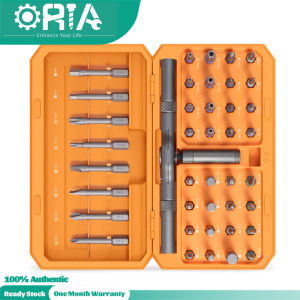 Oria Bộ Tuốc nơ vít kiểu bánh cóc Bộ tuốc nơ vít chính xác 42 trong 1 bộ dụng cụ sửa chữa nhà 6.35mm với tay cầm bánh cọc t Có thể tháo rời cho đồ nội thất Đồng hồ xe đạp thiết bị điện tử