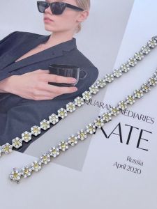 Fashionable Luxury Commuter Hexagonal Metal Bracelet with Embedded Zirconia Stones Niche Design Minimalist Style Jewelry