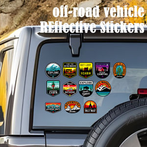 Cắm Trại Ngoài trời xe off-road dán phản quang Phiêu Lưu tự lái nhãn dính trang trí sáng tạo cửa sổ xe hơi miếng dán chống thấm