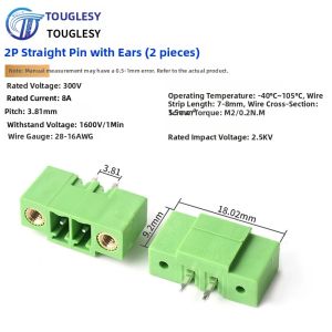 TOUGLESY | Plug-In PCB Terminal Blocks with Ears and Flange Fixing 2EDG/15EDGKM 3.81mm