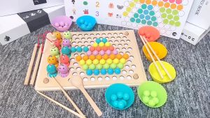 Đồ chơi gỗ Montessori gắp hạt câu cá lật hình thông minh rèn trí tuệ tập trung cho bé - Tiệm Nhà Sóc 2023