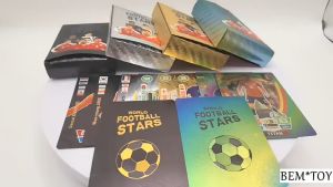 55pcs Kartu Sepak Bola Star Collection Football Stars Gold Card Silver Black Kartu Kipas Pemain Sepak Bola Kartu Koleksi Bintang