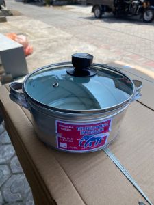 PANCI MASAK AIR 18cm/PANCI SAYUR/PANCI KUAH STAINLES TUTUP KACA MURAH COD
