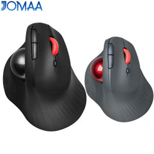 JOMAA | JOMAA Black/Red Ball Wireless Trackball Mouse for Computer Laptop Slient Click Office Mouse Bluetooth for iPad Tablet