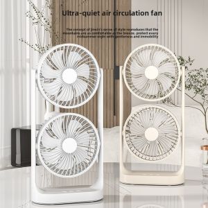 2025 new dual head desktop fan high wind power air circulation fan office dormitory double-layer fan