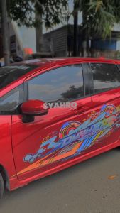 STRIPING DECAL VARIASI HONDA JAZZ CUSTOM NAMA / STRIPING VARIASI MOBIL JAZZ DESAIN JAPANESE JDM-THAILOOK STYLE