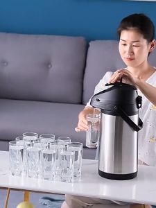 1.9L/3L Air Pot Coffee Pot 304 Stainless Steel Press-type Thermos Kettle Vacuum Flask with Pump Double Layer Large Capacity Water Dispenser