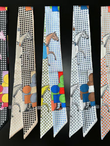 Elegant Long Narrow Silk Scarf for Women with Handle Decorative Bow for Shirt And Bag Suitable Summer Season Summer 2025