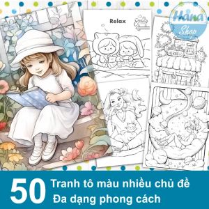 Combo 50 tranh tô màu đa dạng phong cách luyện vẽ và giảm stress