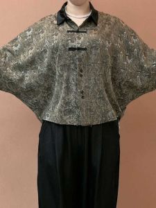 Áo Sơ Mi Nữ Tay Cánh Dơi Cỡ Lớn Thanh Lịch Mùa Hè 2024 Áo Sơ Mi Nữ Cổ Polo Tay Ngắn Dáng Rộng Chất Liệu Khác