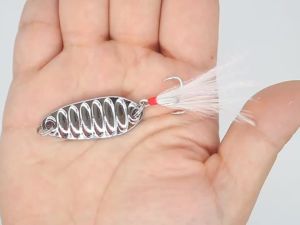 DEUKIO | Mồi Câu Cứng DEUKIO Mồi Jig Kim Loại Mồi Spinner Với Rung Động Phẳng Và Kim Tuyến Kim Loại Dành Cho Câu Cá Hồi Cá Vược Câu Biển Câu Sông.