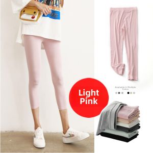 Summer Thin Ice Silk Seven-Foot Womens Base Layer Pants Tight Sun Protection Anti-Light Base Layer Trousers for Women