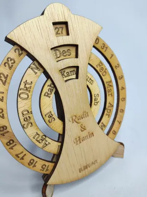 kalender abadi sepanjang masa souvenir pernikahan kado model bulat