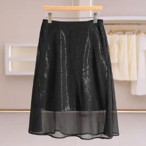 Elegant Versatile Slimming Glitter A-Line Midi Skirt