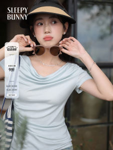 Áo Thun Cổ Xéo Tay Ngắn Lycell Ôm Sát