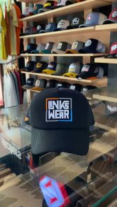 LINKSWEAR Topi Jaring Pria Trucker Hat Jaring Pria Dewasa Full Black LTT109