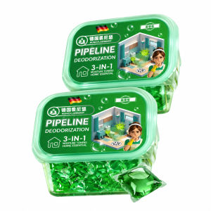Youyuepin 100 Viên Khử Mùi đường ống hạt gel dung dịch cọ đường ống thoát nước 3 trong 1 kiểm soát mùi thuốc chống côn trùng viên nang hòa tan cho hệ thống thoát nước gia đình bồn rửa ống thoát đặt dưới sàn làm mát