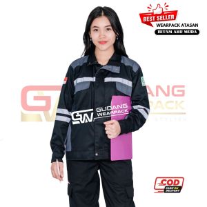 Wearpack Atasan Semijaket Warna HITAM kombinasi ABU - Gudang Wearpack