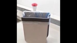 Hanging Collapsible Trash Can - 9L Wall Mounted Foldable Waste Bin for Kitchen Cabinet Door KMV Trading