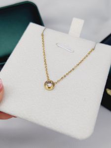 Kalung Titanium Single Diamond Simple Awet Xpid