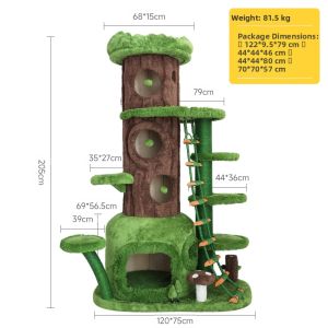 Cmisstree | Cat Climbing Frame & Bed Tree House Year-round Suitable