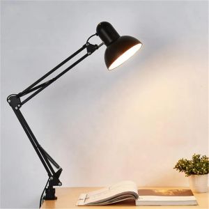 Joyinled Swing Arm Clamp Lamp EU/US Plug Desk Light E27/E26 Bulb Flexible Desk Lamp 85-265V LED Office Studio Lighting for Study