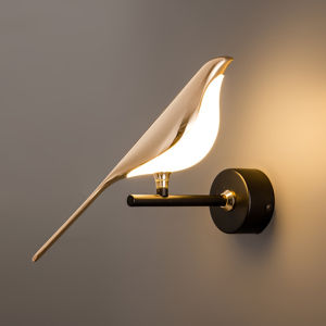 Creative Bird-shaped Wall Lamp Bedroom Headboard Living Room Magpie Wall Lamp Nordic Light Luxury Aisle Porch LED Wall Light