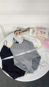 LadyLuxe - Bra Set BH+CD Wanita 1 Set Pakaian Dalam BH Busa Celana Dalam Polos Murah Untuk Berenang Yoga Gym Lari BR076