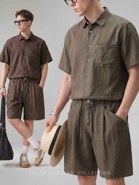 JINJIEJIAODIAN%20%7C%20Vintage%20Luxe%20Tencel%20Linen%20Leisure%20Sport%20Set%20Men%20-%20Image%202