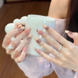 Clear Look Butterfly Champagne Diamond Flashy Artificial Nails Stickers