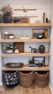 3pcs natural wood shelves with hidden metal bracket support guaranteed solid wood 3PCS Solid Wood Floating Shelves Set with Hidden Metal Brackets | Natural Wood Wall Shelf | Heavy Duty Rustic Wooden Shelves for Living Room Bedroom & Kitchen