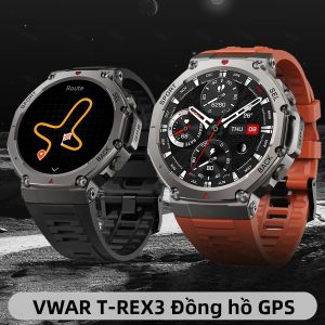 Đồng Hồ Thông Minh VWAR T-Rex 3 GPS Đồng Hồ Thông Minh Thể Thao Quân Sự Chống Nước 5 ATM Có Tần Số Kép GNSS Dành Cho Nam Giới Với Chức Năng Theo Dõi Nhịp Tim Và Giấc Ngủ