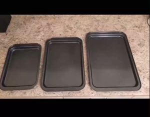 3pcs Complete All-in-One Baking Tools Set Including Non Stick Baking Pan Rectangular Baking Pan Non Stick Baking Tray Rectangular Baking Tray for Oven Oven Tray Cookie Tray for Baking Cupcake Molder & Charcoal Molder – Essential Baking Trays and Pan