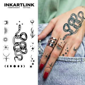 Snake Henna Temporary TattooLasts To 15 Days New Technology Magic Waterproof Semi Permanent Sticker.