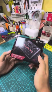 PUCUK TaffSTUDIO Soundcard Bluetooth Live Broadcast Mic Karaoke konten kreator podcast Audio USB V8S