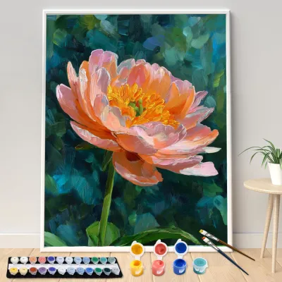 Painting By Numbers 40x50cm Kits A blooming pink flower Picture By Numbers For Home Decors Handpainted Diy Gift