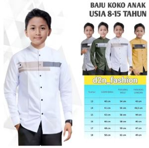 Baju Koko Anak Remaja SD/SMP Lengan Panjang
