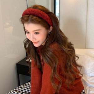 Autumn Winter Plush Hairband Elegant Simple Girl Soft Korean Fashion Sweet Headwear Hair Accessories Versatile Stylish Hairband