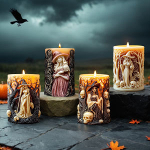 Halloween Horror Portrait Candle DIY Silicone Baking Mold Aromatherapy Diffuser Stone Creative Decorative Item Colorful European Style